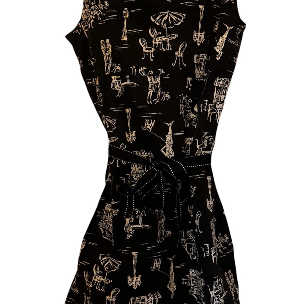 Karin Stevens Black and Cream Midi Dress